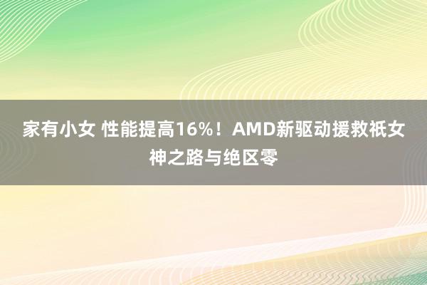 家有小女 性能提高16%！AMD新驱动援救祇女神之路与绝区零