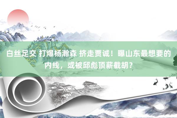 白丝足交 打爆杨瀚森 挤走贾诚！曝山东最想要的内线，或被邱彪顶薪截胡？