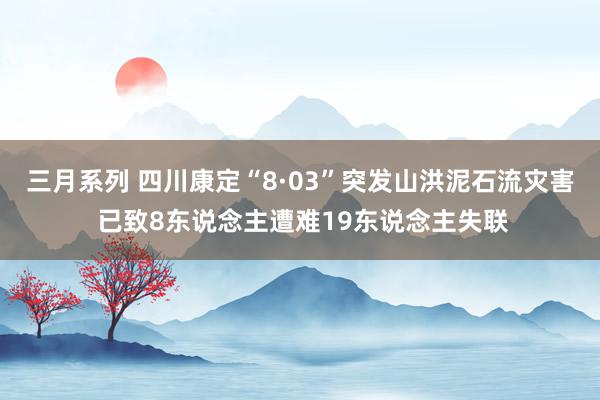 三月系列 四川康定“8·03”突发山洪泥石流灾害 已致8东说念主遭难19东说念主失联