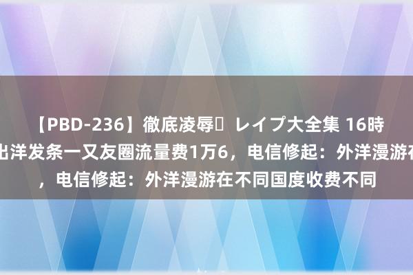 【PBD-236】徹底凌辱・レイプ大全集 16時間 第2集 老东谈主出洋发条一又友圈流量费1万6，电信修起：外洋漫游在不同国度收费不同