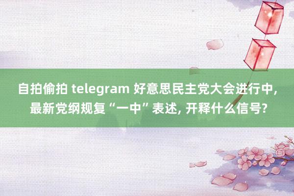 自拍偷拍 telegram 好意思民主党大会进行中, 最新党纲规复“一中”表述, 开释什么信号?