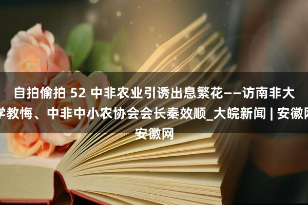 自拍偷拍 52 中非农业引诱出息繁花——访南非大学教悔、中非中小农协会会长秦效顺_大皖新闻 | 安徽网